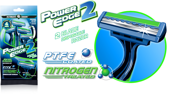 Power Edge 2 blade disposable razor technology