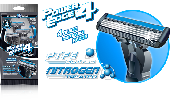 Power Edge 4 blade disposable razor technology